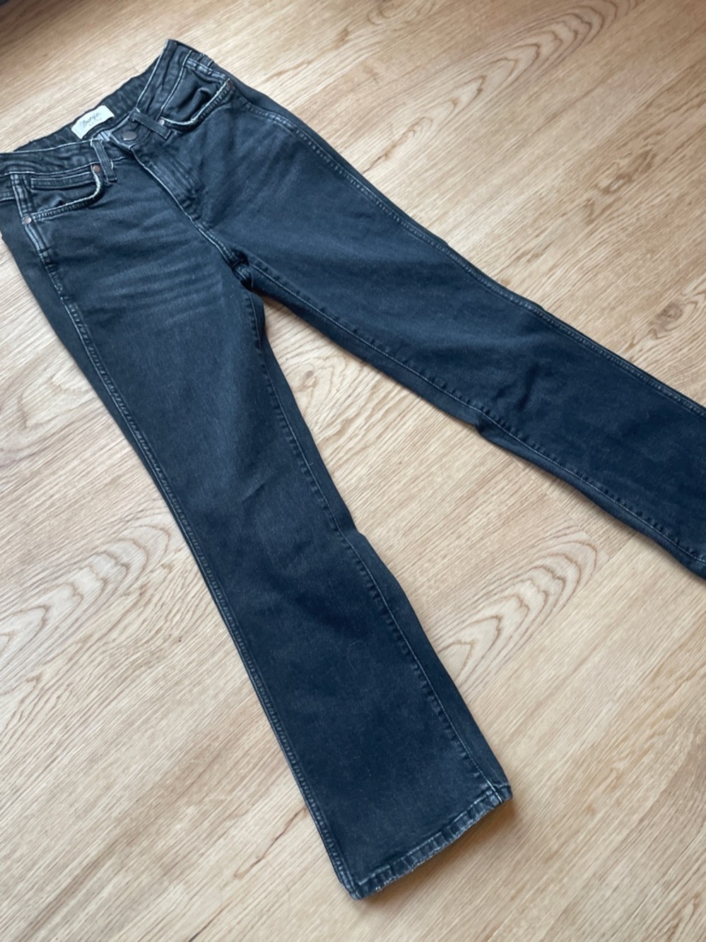 Wrangler Black high-rise Straight-Leg boot cut Denim Jeans